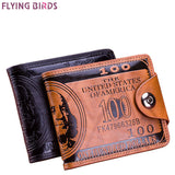 Flying birds men Wallet short dollar price Leather Wallets Clutch money purse men bags high quality credit card holder LM3854fb