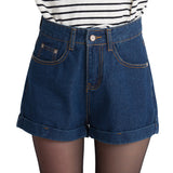 New 2016 Women's Shorts Summer High Waist Denim Shorts Women Plus Size Loose Female Short Jeans