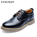 Tangnest Summer New Fashion Men Business Shoes Casual  Lace Up Male Flats Shoes Men's Platforms Shoe 3 Colours Size 38-44 XMP559