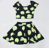 East Knitting 2017 Women Crop Top And Skirt Set Casual  Suits Fall Fashion For Women Sexy Summer Clothing