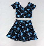 East Knitting 2017 Women Crop Top And Skirt Set Casual  Suits Fall Fashion For Women Sexy Summer Clothing