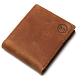 Free Shipping Hot Sale Men's Genuine Crazy Horse Leather Small Wallets Pocketbook Purse Low Price