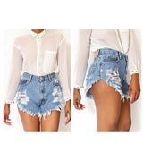 Ripped Hole Tassel Mid Waist Denim Shorts Jeans for women feminino Summer Fashion Sexy Slim Clubwear Plus Size