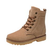 2017 New men new retro snow boots lace-up leather solid flats warm male cotton martin shoes ankle boots botas de los hombres