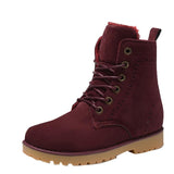 2017 New men new retro snow boots lace-up leather solid flats warm male cotton martin shoes ankle boots botas de los hombres