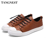 Tangnest 2017 New Fashion Man Shoes Spring Split Leather Lace-up Solid Round Toe Breathable Soft Man Shoes Male Shoes XMR2546