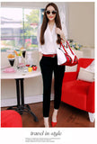 2 pieces set 2017 Women Clothing 2 Pieces Lady Clothing Set Large Size S-XL/2XL Summer Three Quarter Sleeve Chiffon Blouse+pants