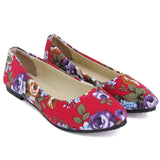 Women Loafers Fashion Spring Autumn Print Flower Flat Shoe Woman Ladies Slip-On Antiskid Flats Boats Canvas Pointed Toe Shoes