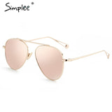 Simplee Retro sunglasses women 2017 Summer beach alloy sun glasses Fashion streetwaer sunglasses