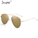 Simplee Retro sunglasses women 2017 Summer beach alloy sun glasses Fashion streetwaer sunglasses