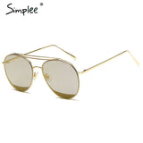 Simplee Vintage twin-beams sunglasses women 2017 Summer beach alloy framephotochromic glasses Transparent oval sun glasses