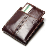 New Travel RFID Wallet Genuine Leather Men Wallets With Detachable Credit Card Holder Purses Carteira Masculina RFID Protection