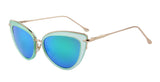 MERRY'S Fashion Women Cat Eye Sun glasses Oval Alloy Frame Mirror Lens Oculos de sol UV400