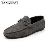 Tangnest 2017 Spring New Man Loafers Fashion PU Leather Shallow Round Toe Solid Man Flats Men Casual Peas Driving Shoes XMR2568
