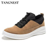 Tangnest New 2017 Spring  Men Shoes Man Artificial PU Leather Shoes Lace Up Man's Flats Height Increasing Male Footwear XMR2150