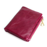 New Fashion TAUREN High Quality 100% Genuine Leather Women Mini Wallet Oil Wax Leather Coin Purse Coin Credit Card Holder