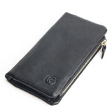 TAUREN Genuine Cowhide Leather Men Wallets Fashion Black Purse With Card Holder Vintage Long Wallet Clutch Wrist Bag