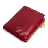 New Fashion TAUREN High Quality 100% Genuine Leather Women Mini Wallet Oil Wax Leather Coin Purse Coin Credit Card Holder