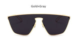 TSHING Fashion Women Clear Cat Eye Sunglasses Unique One Piece Lens Mirror Cateye Sun Glasses Female Optical Big Glasses Frame