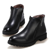 Tangnest Man's Solid Side Zip Ankle Boots Men Handmade PU Leather Shoes Men New Zip Pointed Toe High Shoes Fashion Boots XMX639