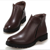 Tangnest Man's Solid Side Zip Ankle Boots Men Handmade PU Leather Shoes Men New Zip Pointed Toe High Shoes Fashion Boots XMX639