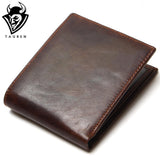 TAUREN 100% Top Quality Natural Genuine Leather Men Wallets Fashion Splice Dollar Purse Carteira Masculina Mens Purse Wallet