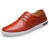 Tangnest Men PU Leather Shoes 2017 British Style Men Lace Up Casual Shoes Solid Platform Flats For Male Comfort Shoes XMR2422