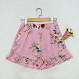 2017 Women Summer Boho Floral Print Elastic High Waist Loose Casual Flouncing Shorts Wide Leg Hotpants Short Trousers