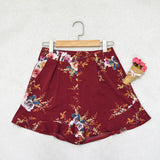 2017 Women Summer Boho Floral Print Elastic High Waist Loose Casual Flouncing Shorts Wide Leg Hotpants Short Trousers