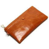 Mobile Phone Packet 7 Color Women's Slim Wallets Oil Wax Leather Thin Handbag Leather Simple Leather Hand Grasping Coin Purse