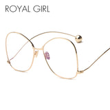 ROYAL GIRL Fashion sunglasses clear lens Women Glasses UV400 protection Personality Exaggerated Men Sun Glasses SS051