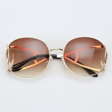 ROYAL GIRL Unique Women Sunglasses Retro Oval Glasses shades New Metal Frame Gradient Brown Film ss112