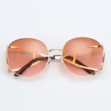 ROYAL GIRL Unique Women Sunglasses Retro Oval Glasses shades New Metal Frame Gradient Brown Film ss112