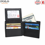 VICUNA POLO RFID Blocking Wallet Short Design Genuine Leather Man Wallet Bifold Casual Business Men's Leather Money Clip Wallets