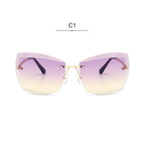 ROYAL GIRL Rimless Women Sunglasses Square Vintage Ombre 2017 Summer Glasses ss187
