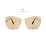 ROYAL GIRL Rimless Women Sunglasses Square Vintage Ombre 2017 Summer Glasses ss187