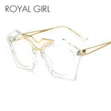 ROYAL GIRL Women Brand Design Double Nose Geometry Cat Eye Glasses High Quality Eyeglasses Women Clear Glasses SS949