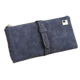 2016 Brand Lady Bags Women Wallets Matte Drawstring Nubuck Handbags Leather Zipper Wallet Purse Long Two Fold Clutch Card Holder