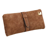 2016 Brand Lady Bags Women Wallets Matte Drawstring Nubuck Handbags Leather Zipper Wallet Purse Long Two Fold Clutch Card Holder