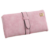 2016 Brand Lady Bags Women Wallets Matte Drawstring Nubuck Handbags Leather Zipper Wallet Purse Long Two Fold Clutch Card Holder