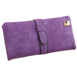 2016 Brand Lady Bags Women Wallets Matte Drawstring Nubuck Handbags Leather Zipper Wallet Purse Long Two Fold Clutch Card Holder