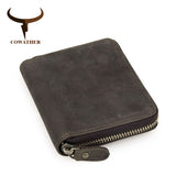 COWATHER top quality cow crazy horse genuine leather men wallets for men male purse luxury carteira masculina original brand