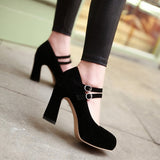 Women Pumps Mary Jane Shoes Gladiator Square High Heels Spring Autumn Summer Style Shoes Wrapped Platform Pumps Big size 34-43