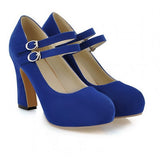 Women Pumps Mary Jane Shoes Gladiator Square High Heels Spring Autumn Summer Style Shoes Wrapped Platform Pumps Big size 34-43