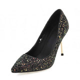 BONJOMARISA Plus Size 32-43 Design Shinning Sexy High Heels Women Shoes Pointed Toe Party Wedding Dress Platform Women Pumps