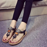 2017 Bohemian Women Gemstone Slippers Summer Beach Sandals Flip Flops Flat Shoes women shoes platform peep toe pumps #5M