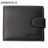 JINBAOLAI Brand Genuine Leather Men Wallet Men's Short Purse Men Bags Coin Wallets Clip Cowhide Mens Wallet #ZTYW