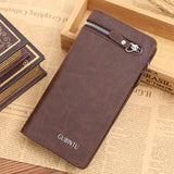 2016 Fashion Men Wallets Leather Card Cash Receipt Holder Organizer Zipper Long Wallet Men's Purse carteras mujer  #25