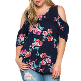Plus Size Blouse Women Floral Printed Half Sleeve Shirt Tops O-Neck Print Summer Fashion New Tops Clothing Blusas Plus Size