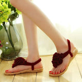 MUQGEW Women's Summer Sandals Shoes Flower Bohemia Sweet  Sandals Clip Toe Sandals Beach Shoes For Women #LREW